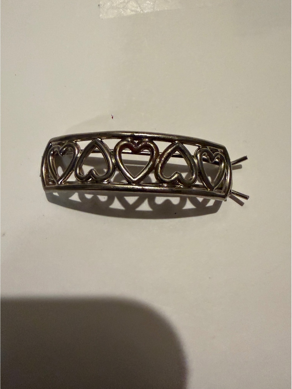 Heart filigree barrette hair clip